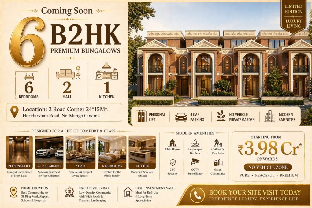 New residetial project launch 6b2hk bungalow villa for sale in nikol ahmedabad gujarat mk property real estate & loan services